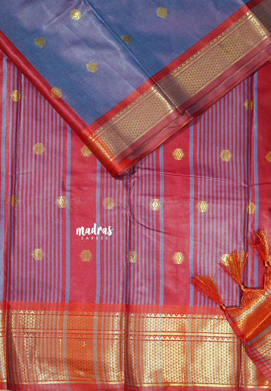 Dual shade Violet Blue - Sico Gadwal semi silk