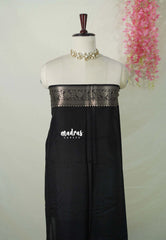 Ivory White - Durga - Banarasi Soft Katan Silk with Floral Border - Best for Festive Wear