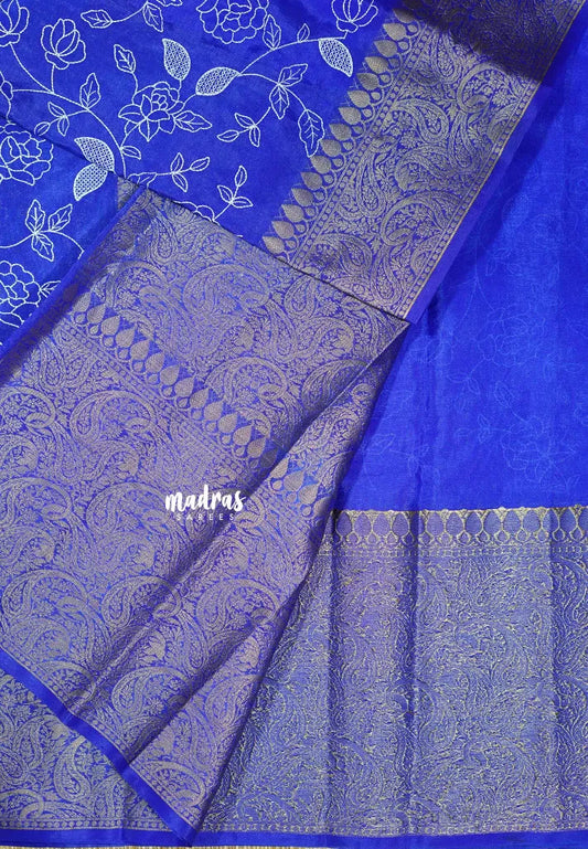 MS Blue - Durga - Banarasi katan silk with embroidery