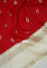 Chilli Red - Durga - Traditional Banarasi semi soft silk saree