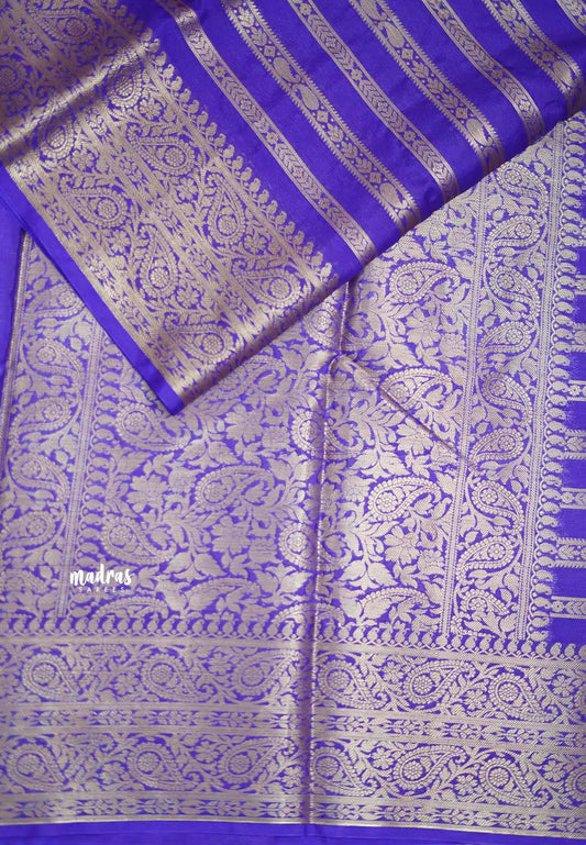 Durga - Banarasi warm silk horizontal zari weaving - Purple