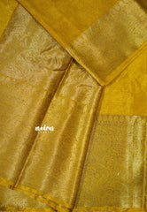 Golden yellow - Durga - Traditional Banarasi warm silk saree