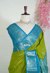 Olive Mehndi Green - Fancy cotton Saree with Sungudi Design with Peacock Border - Perfect for Office Wear | Summer Wear | Casual Wear
