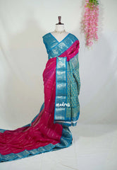 Raspberry Pink - Fancy cotton Saree with Sungudi Design with Peacock Border - Perfect for Office Wear | Summer Wear | Casual Wear