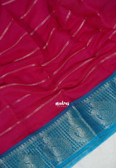 Raspberry Pink - Fancy cotton Saree with Sungudi Design with Peacock Border - Perfect for Office Wear | Summer Wear | Casual Wear