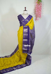 Greenish Yellow - Fancy cotton Saree with Sungudi Design with Peacock Border - Perfect for Office Wear | Summer Wear | Casual Wear