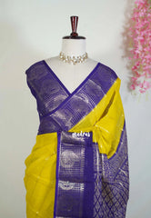 Greenish Yellow - Fancy cotton Saree with Sungudi Design with Peacock Border - Perfect for Office Wear | Summer Wear | Casual Wear
