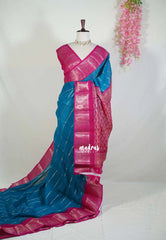 Dark Teal Blue - Fancy cotton Saree with Sungudi Design - Perfect for Office Wear | Summer Wear | Casual Wear