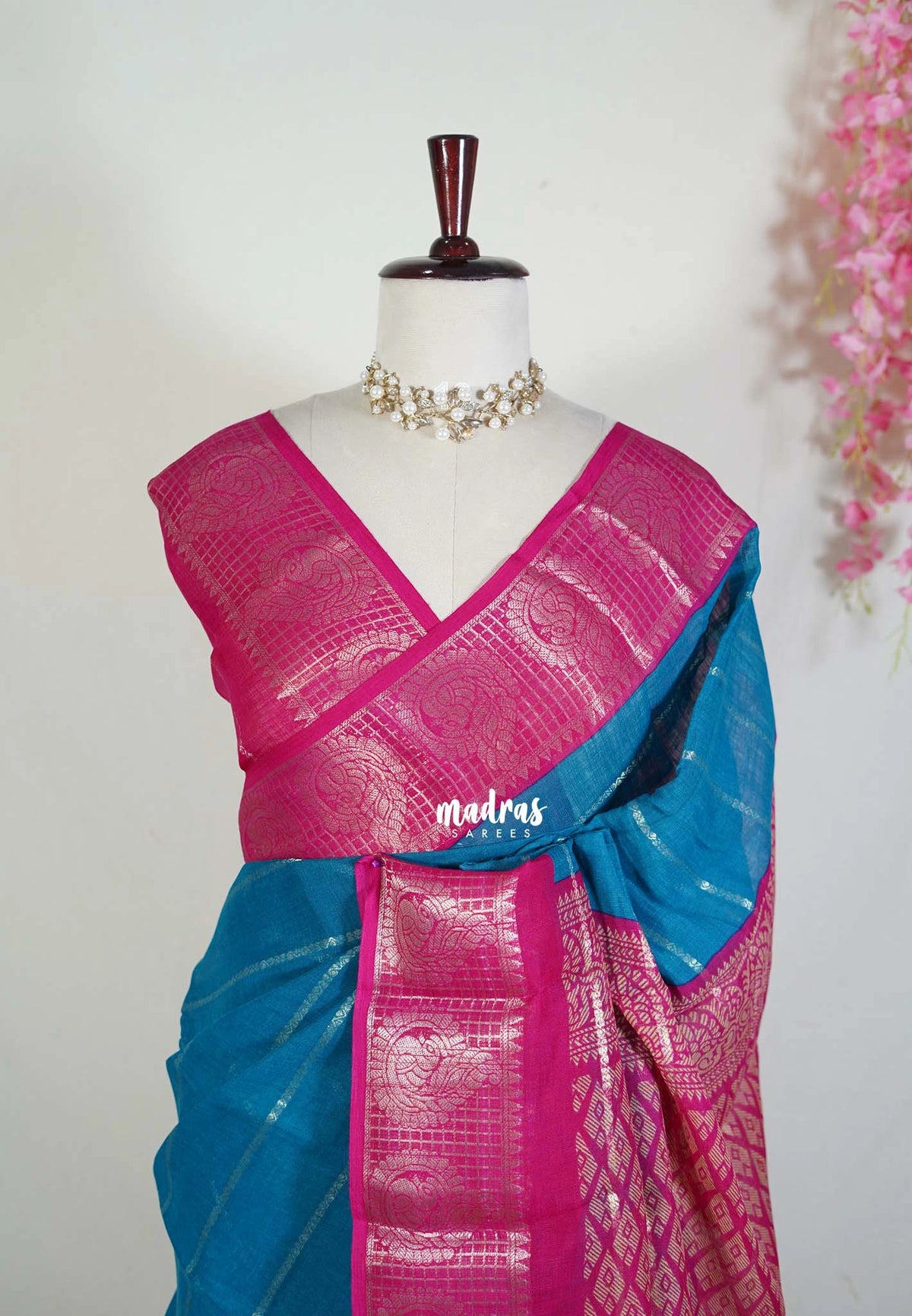 Dark Teal Blue - Fancy cotton Saree with Sungudi Design - Perfect for Office Wear | Summer Wear | Casual Wear