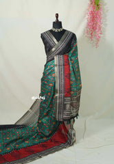 Peacock Green - Jasmine - Fancy Jute with Small Border - Perfect for Office Wear | Casual Wear