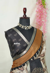 Ivory Beige - Jasmine - Fancy Jute with Small Border - Perfect for Office Wear | Casual Wear