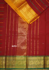 Fusion chettinad cotton Horizontal lines Maroon Ganga Jamuna Border