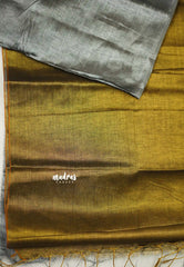 Soft Gold and silver Half and Half Tissue khadi