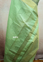 Haasini - Soft Bamboo cotton with kolam Murugan temple prints - Pastel green