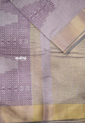 Haasini - Soft Bamboo cotton with kolam Murugan temple prints - Pastel Lavender