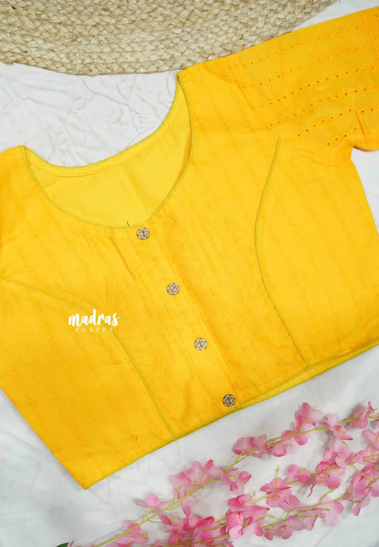 Mango Yellow 1 - Aazhi hakoba cotton blouse