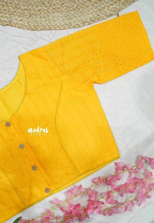 Mango Yellow 1 - Aazhi hakoba cotton blouse