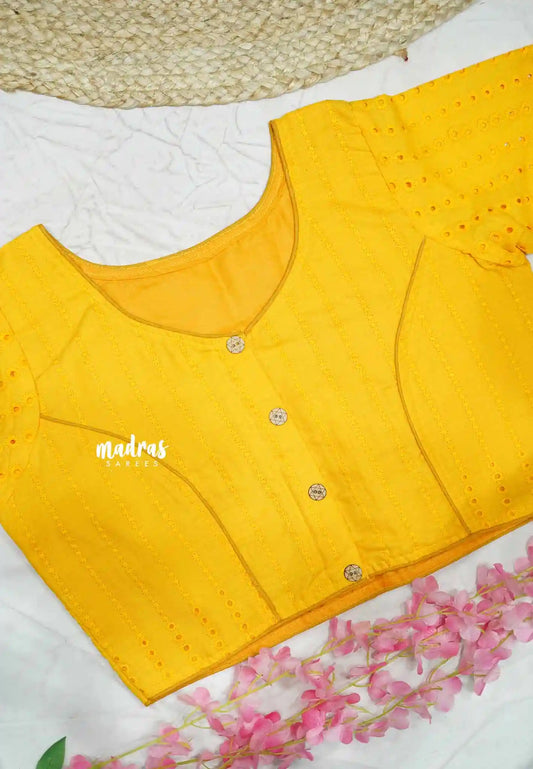 Mango Yellow 2 - Aazhi hakoba cotton blouse