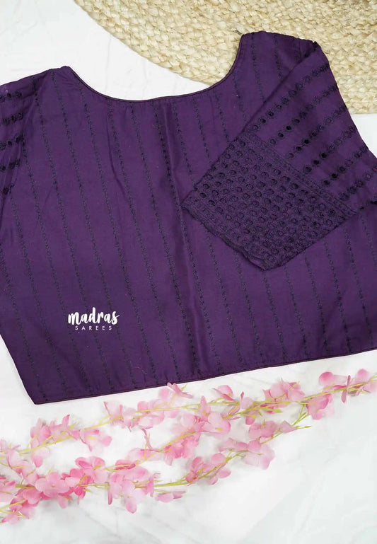 Jamun Purple - Aazhi hakoba cotton blouse