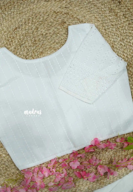 White - Aazhi hakoba cotton blouse