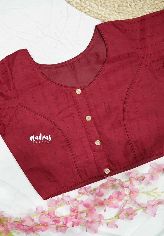 Maroon - Aazhi hakoba cotton blouse