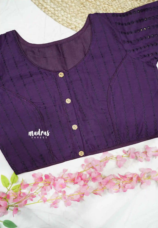 Jamun Purple - Aazhi hakoba cotton blouse