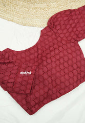 Aazhi pure cotton hakoba blouse - Maroon