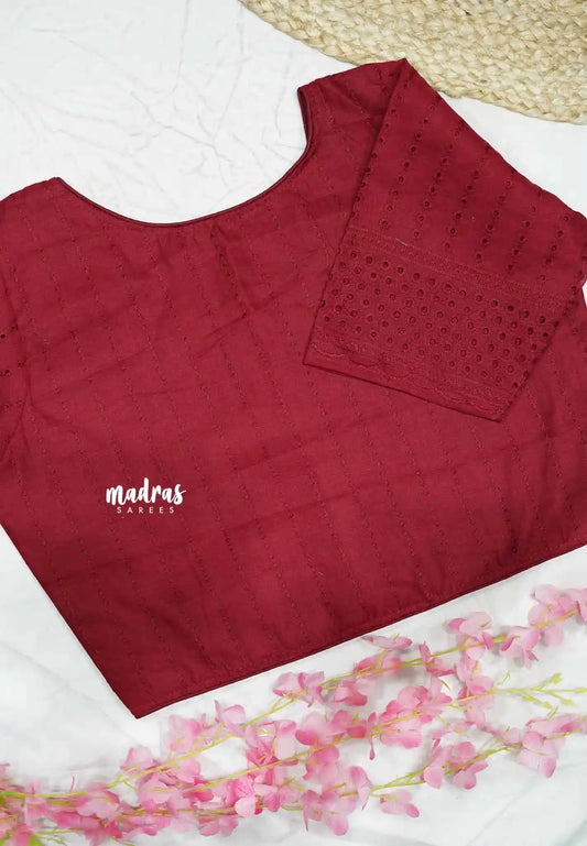 Maroon - Aazhi hakoba cotton blouse