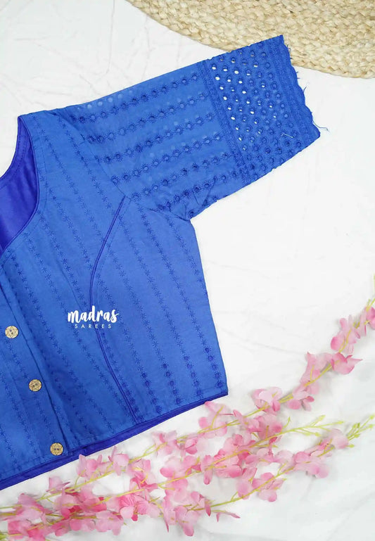 Ink Blue - Aazhi hakoba cotton blouse