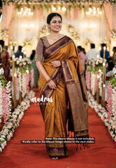 Vintage Mustard Brown - Hamsavalli – Soft Silk Saree Kolam Motifs Weaving Body and Border with Rich Pallu  - Best for wedding
