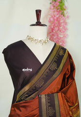 Rust Orange - Hamsavalli – Soft Silk Saree Kolam Motifs Weaving Body and Border with Rich Pallu  - Best for wedding