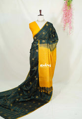 Midnight Emerald Green - Hamsavalli – Soft Silk Elegance rudraksham mayil kattam - Perfect for Wedding Functions