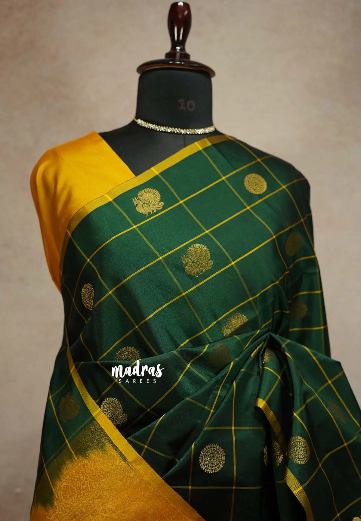 Deep green - Hamsavalli – Soft Silk Elegance rudraksham mayil kattam boy