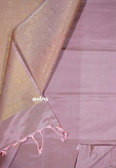 Majestic Maroon with Gold - Hamsavalli – Soft silk with stripes weaving mango small border rich pallu