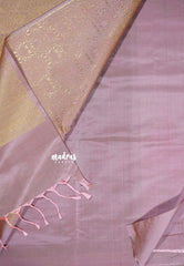 Dark chocolate brown - Hamsavalli – Soft silk with stripes weaving mango small border rich pallu