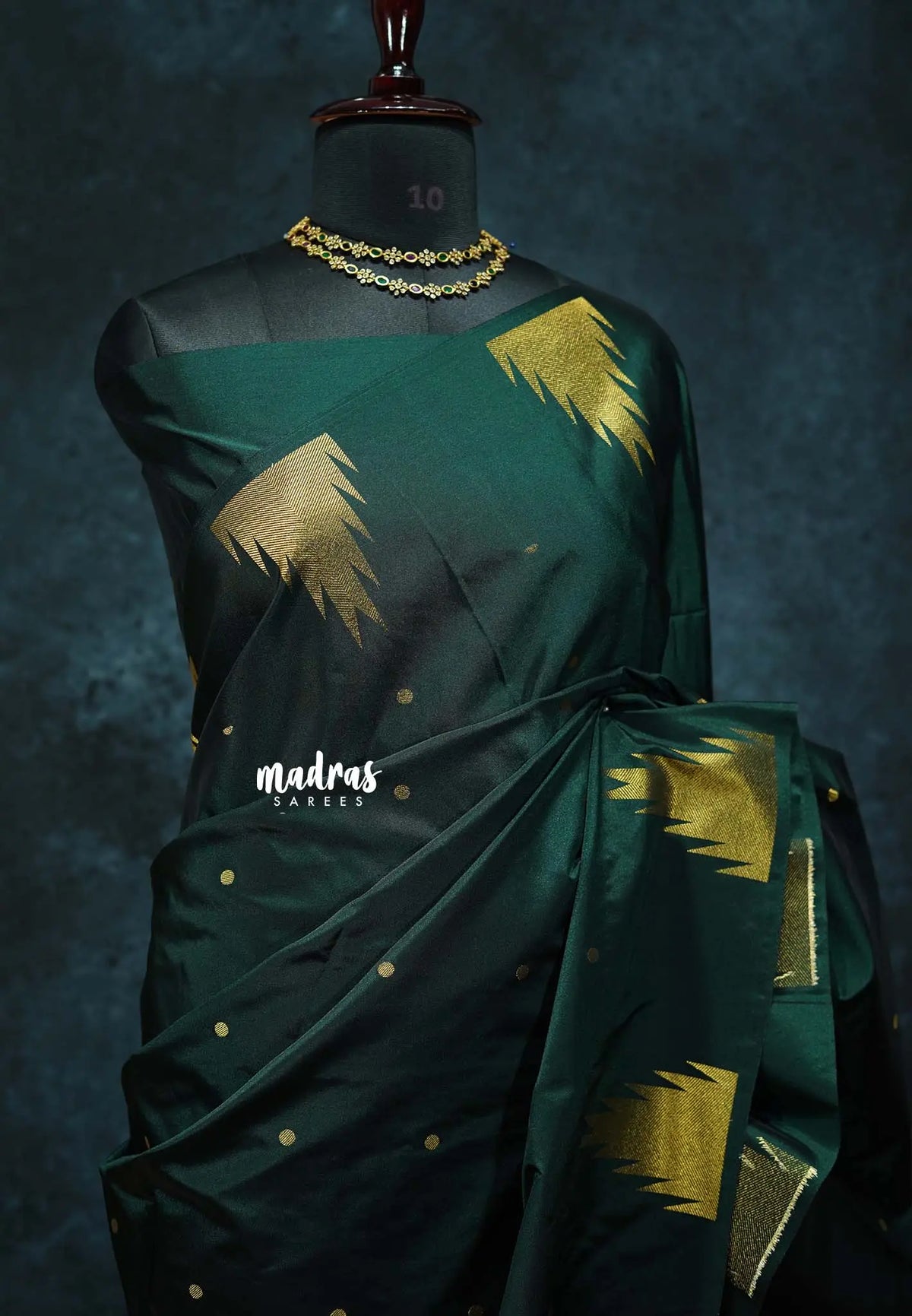 Deep Green - Hamsavalli – Soft Silk Elegance saree with temple weaving rich pallu
