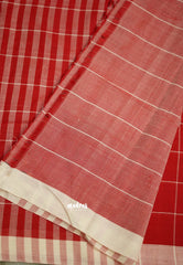 Andrea - Khadi cotton Red checks white border