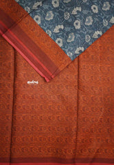 Premium chanderi silk cotton jaipur prints - Indigo