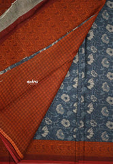 Premium chanderi silk cotton jaipur prints - Indigo