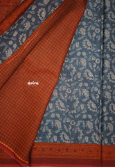 Premium chanderi silk cotton jaipur prints - Indigo