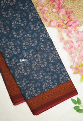 Premium chanderi silk cotton jaipur prints - Indigo