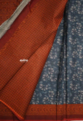 Premium chanderi silk cotton jaipur prints - Indigo