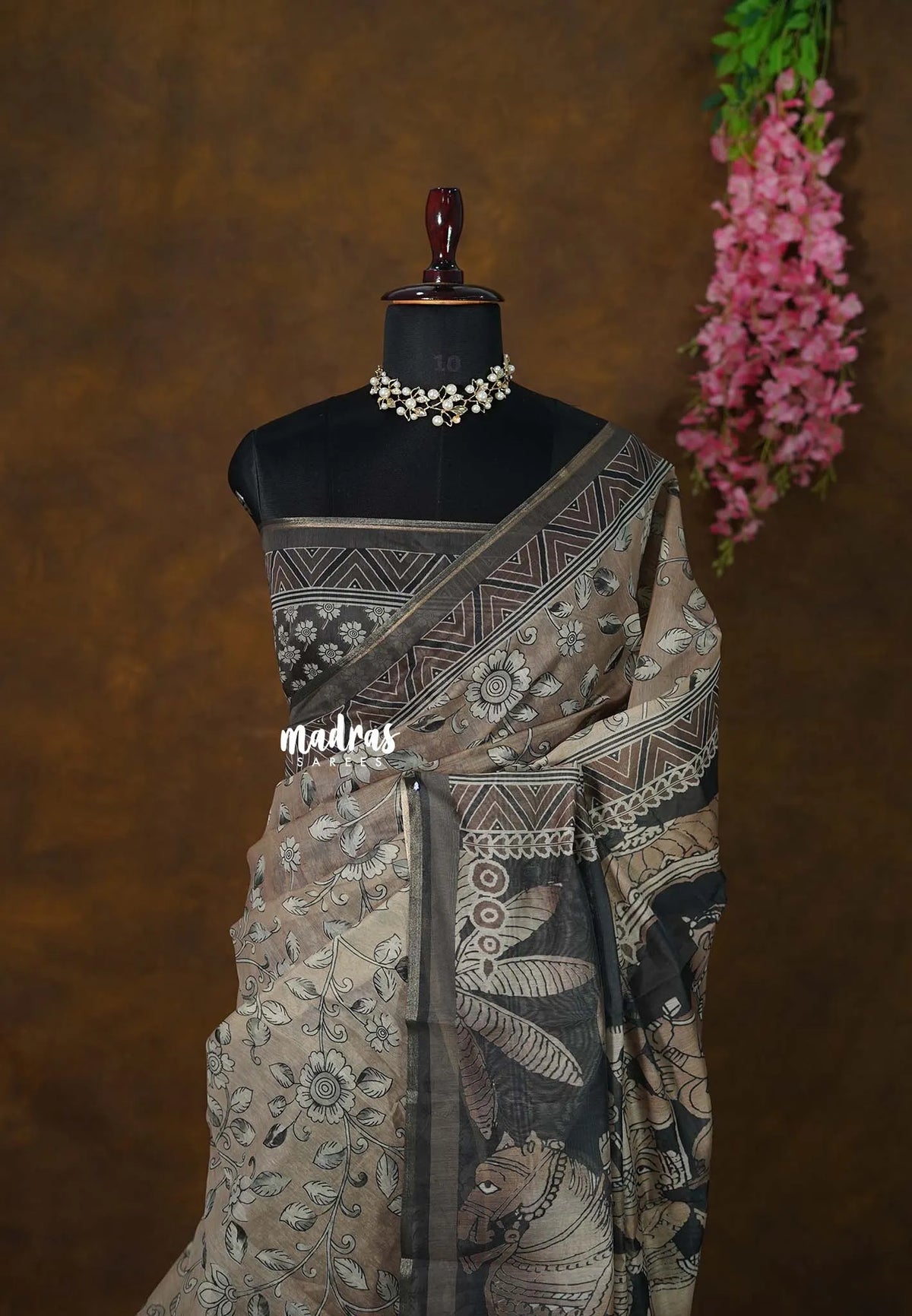 Tan Brown - Isha - Chanderi cotton with art pallu  - Perfect for Office Wear | corporate meetings | College