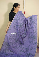 Lavender - Isha - Chanderi cotton with big floral prints with tiny boder Design 2