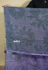 Lavender - Isha - Chanderi cotton with big floral prints with tiny boder Design 2