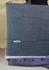 Lavender - Isha - Chanderi cotton with big floral prints with tiny boder Design 1