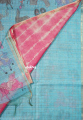 Rose Pink - Isha - Chanderi cotton with tie and dye print and kalamkari pallu - Perfect for Office Wear | corporate meetings | College wear