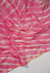 Rose Pink - Isha - Chanderi cotton with tie and dye print and kalamkari pallu - Perfect for Office Wear | corporate meetings | College wear
