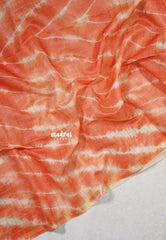 Sunset Orange - Isha - Chanderi cotton with tie and dye print and kalamkari pallu - Perfect for Office Wear | corporate meetings | College wear