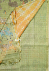 Mango Yellow - Isha - Chanderi cotton with tie and dye print and kalamkari pallu - Perfect for Office Wear | corporate meetings | College wear